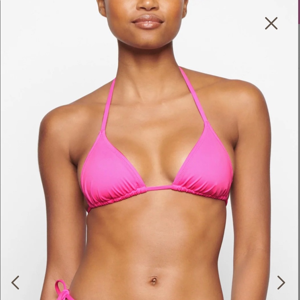 SKIMS hot pink swim bikini top